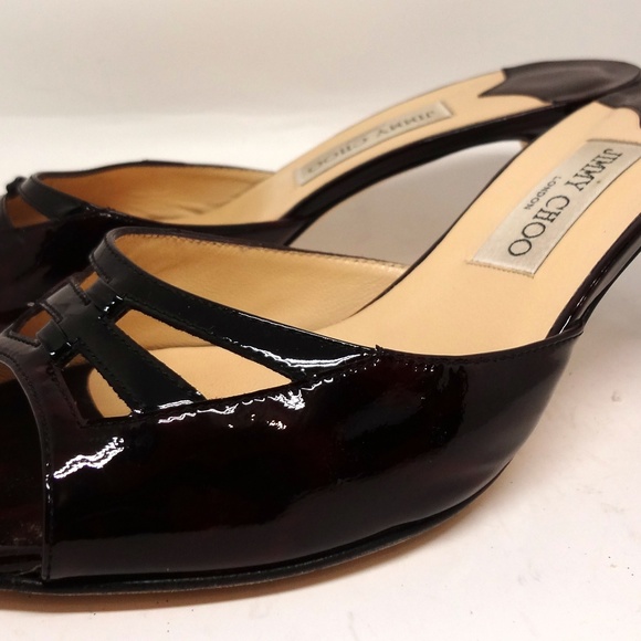 Jimmy Choo 3" Tiana Leopard Bordeaux Patent Leather Size 40 - Picture 2 of 8